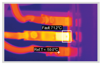 Thermal Image of Switchboard  | Featured image for the Thermographic Testing Service Page on Lit Up Electrical. 